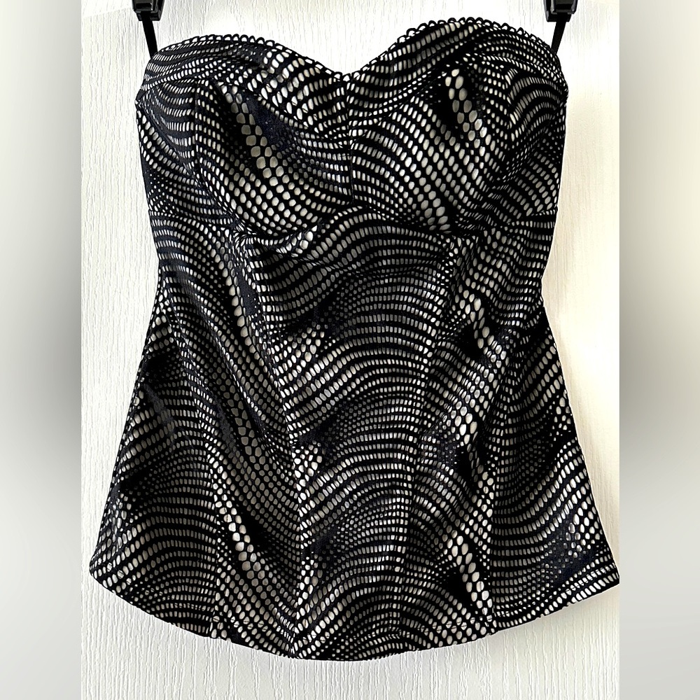 Charlotte Russe- Silver/Black Pull Down Bustier